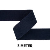 Keperband katoen | 30 mm | donkerblauw| 3 meter Keperband KEPERBAND - 30 - DBLAUW - 3M
